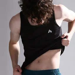 AGUANTE Men Solid Round Neck Sleeveless Tank Innerwear Vests image 2