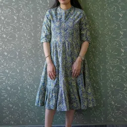 SHRIZA Women Floral Print Fit And Flare Midi Dress-picture-15