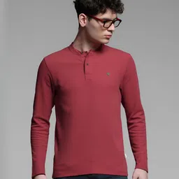 Jack & Jones Men Solid Henley Neck Cotton T-shirt-picture-46