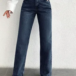 Glossia Retro Genz Women Comfort Straight Fit High-RiseAcid Wash Stretchable Jeans-image-68