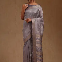 Soch Women Ethnic Motifs Zari Tussar Saree image 4