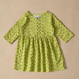BAESD Girls Self Design Cotton Fit and Flare Dress-picture-13