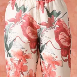 Sangria Women Floral Printed A-Line Kurta With Trouser Set image 2