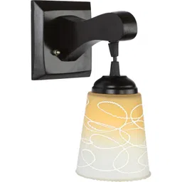 1ST TIME Yellow & Black Textured Wood Contemporary Frustum Shaped Wall Lamp-picture-16