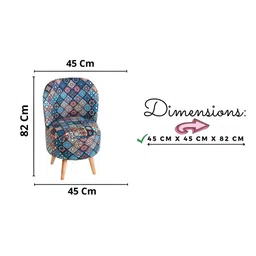 Shadowkart Blue & Brown Printed Wooden Cylindrical Shaped Ottomans image 5