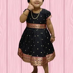 Mom and Me Black Cotton Dresses-image-34