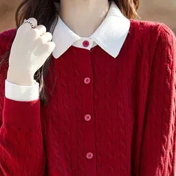 DressBerry Women V-Neck Long Sleeves Cardigan Sweater image 4