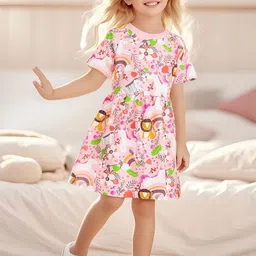 LULU & SKY Floral Print Organic Cotton Fit & Flare Dress-image-67