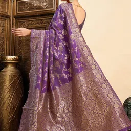 SANISA Woven Design Zari Silk Blend Handloom Saree image 3