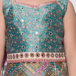 BAESD Girls Printed Ready to Wear Lehenga & Blouse With Dupatta image 4