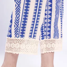 fusion by glitchez Geometric Printed With Lace Inserts Culotte Jumpsuit image 4