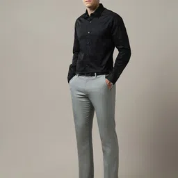 Arrow Men Classic Tailored Fit Spread Collar Textured Cotton Formal Shirt image 2