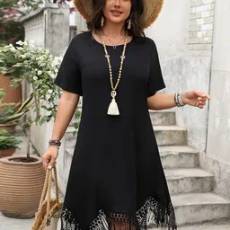 StyleCast Curve Semi Sheer A-Line Midi Dress image 1