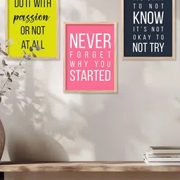 walllane Motivational Wall Art With Frame Home Decor Wall Painting For Living Room Office Bedroom image 3