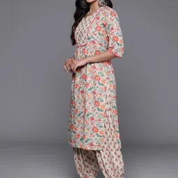 Libas Women Floral Printed Straight Kurta with Salwar image 5