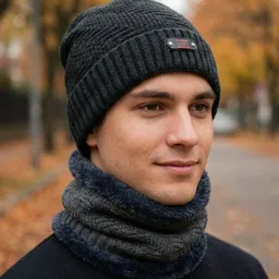 iSWEVEN Unisex Self Design Woollen Casual Beanie image 5