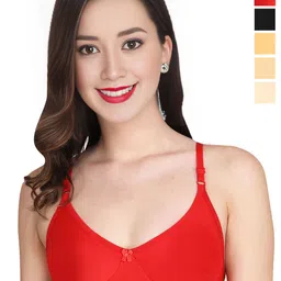 Liigne Women Pack of 5 Solid Full Coverage Lightly Padded Non-Wired Everyday Bra-picture-18