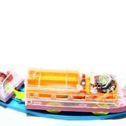 rutuff Musical Train Set with Long Track with Rotating Gears Transparent Plastic Body image 4
