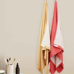 doctor towels Multicolor Aloevera Blend Solid 350 GSM 2 Pcs Bath Towels image 1