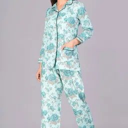 ctmtex Women Shirt & Pyjama set Light Green Printed image 3