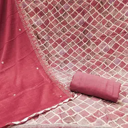 Peachmode Embroidered Unstitched Dress Material image 2