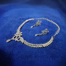 Women Click SILVER Plated & Stone Studded Jewellery Set image 2