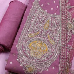 Meena Bazaar Floral Embroidered Sequinned Unstitched Dress Material image 2