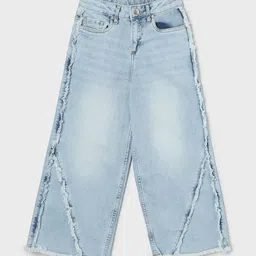 Fame Forever by Lifestyle Girls Wide Leg Fit Mid-Rise Light Fade Stretchable Jeans-image-54