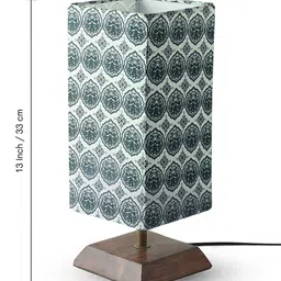 ExclusiveLane Brown Printed Wood Contemporary Rectangle Table Lamp image 3