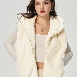 Kotty Women Hooded Open Front Jacket-image-2