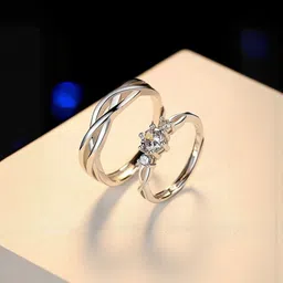 Teeragaj Set Of 2 Stone-Studded Adjustable Finger Rings image 2