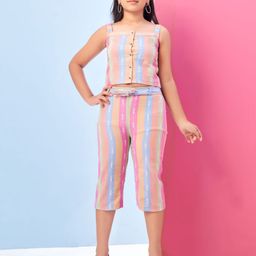 Aarika Girls Striped Top with Capris-picture-44