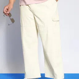 Urbano Plus Men Loose Baggy Fit Cotton Cargos Trousers-picture-39