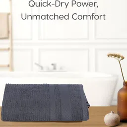 WiseLife Grey Cotton 400 GSM Bath Towel image 5