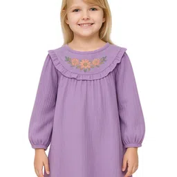 KICO Embroidered Puff Sleeve A-Line Dress-picture-26