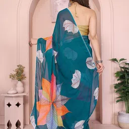 Anouk Floral Printed Saree image 3