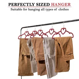 Kuber Industries Red Set Of 40 Plastic Hanger For Clothes image 2