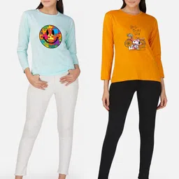 Metronaut Women 2 Printed Bio Finish Applique T-shirt image 5