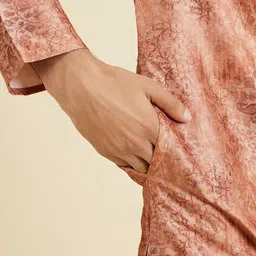 Manyavar Men Printed Mandarin Collar Regular Kurta with Pyjamas image 2