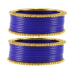 Vidhya Kangan Gold-Plated & Blue Brass Artificial Stones Bangle-picture-14