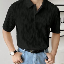SZN Men Striped Polo Collar Pockets T-shirt-picture-41