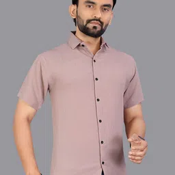 KHUSHI CREATION Men Regular Slim Fit Textured Spread Collar Casual Shirt-picture-29