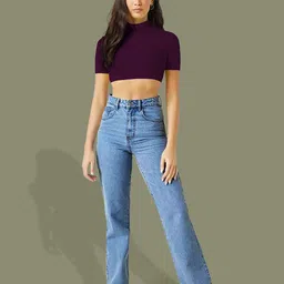 Dream Beauty Fashion Solid Fitted Crop Top image 4
