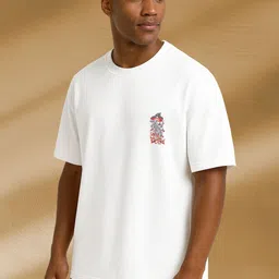 BUYTHATTRENDZ Animal Graphic Printed Drop-Shoulder Sleeves Cotton Oversized T-shirt image 4