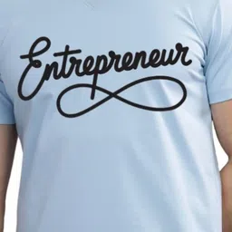 SOLACEACTIVE Men Printed V-Neck T-shirt image 3