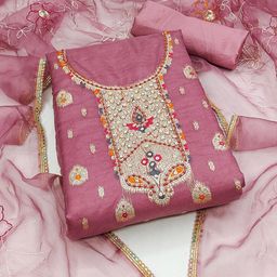 SHADOW & SAINING Organza Semi-Stitched Dress Material-picture-27