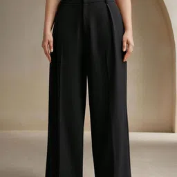 FNOCKS Women Relaxed Pleated Trousers-image-21