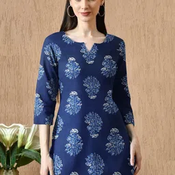 Anouk Rustic Women Ethnic Motifs Block Printed Round Neck Kurti-image-89