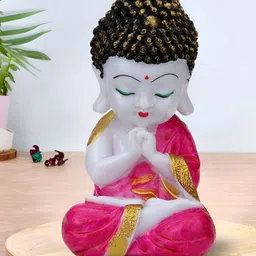 Aura Pink & White Buddha Idol Showpiece-picture-37