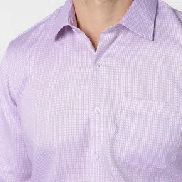 Van Heusen Men Slim Fit Geometric Printed Spread Collar Pure Cotton Formal Shirt image 4